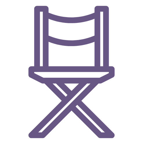 Rent out space: Seating capacity icon, A purple Directors chair